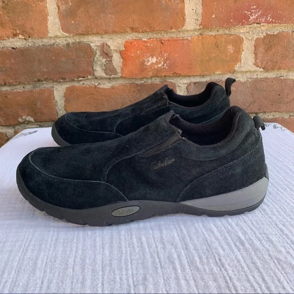 CABELA'S Comfort Shoes Slip-On Hiking Walking Black Suede 84-1122 Womens… - Picture 4 of 10